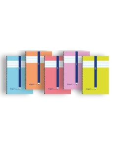 Paq 5 cuaderno espiral fº 80h 90g 3mm cuadrovia tapa polipropileno colores surtidos eriggan